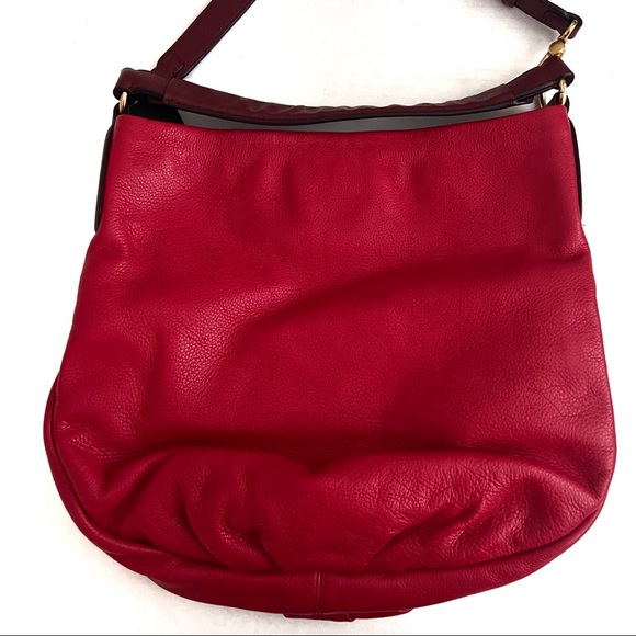 Marc by Marc Jacobs Red Leather New Q Hillier Hobo - Picture 3 of 11